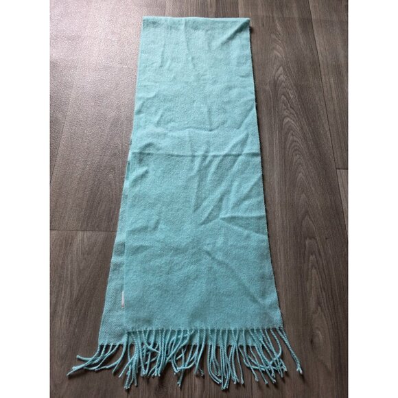 Caldor Vintage Turquoise Acrylic Scarf With Fringe 60x11 - Picture 2 of 5